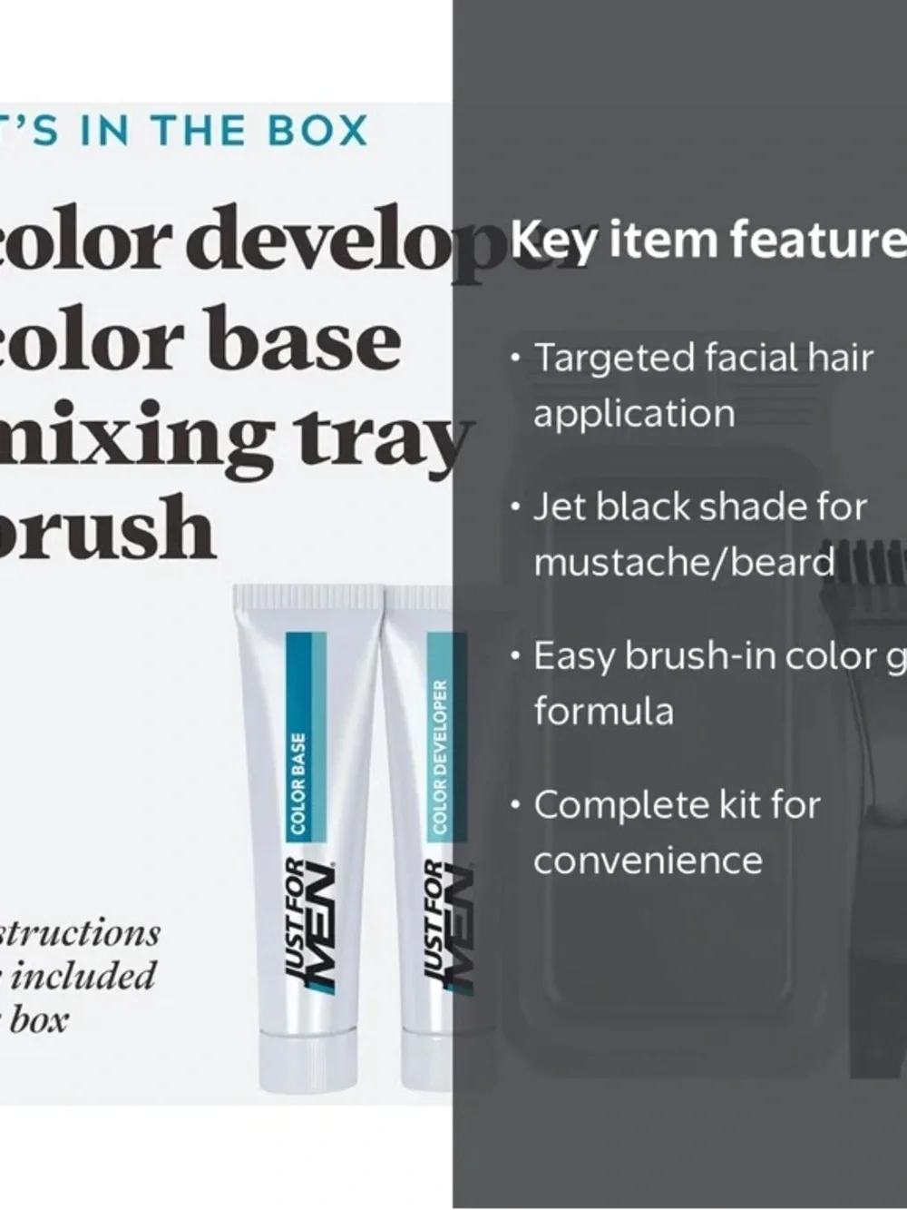 Mustache & Beard Hair Color Kit - Jet Black